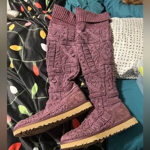 Like New size 8 over the knee UGGS, unique color purple